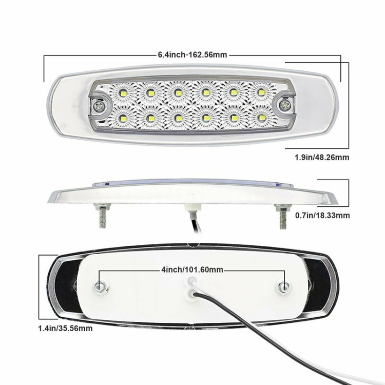 4 PCS MK-338 DC12-24V Truck 12LEDs Side Clearance Maker Light (Yellow Light)