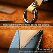 For Toyota Car Cowhide Leather Key Protective Cover Key Case, Three Keys Version (Red)