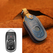 For Buick Car Cowhide Leather Key Protective Cover Key Case, Five Keys Version (Blue)