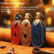 For Buick Car Cowhide Leather Key Protective Cover Key Case, Five Keys Version (Red)