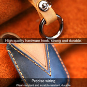 For Kia Old Style Car Cowhide Leather Key Protective Cover Key Case (Brown)