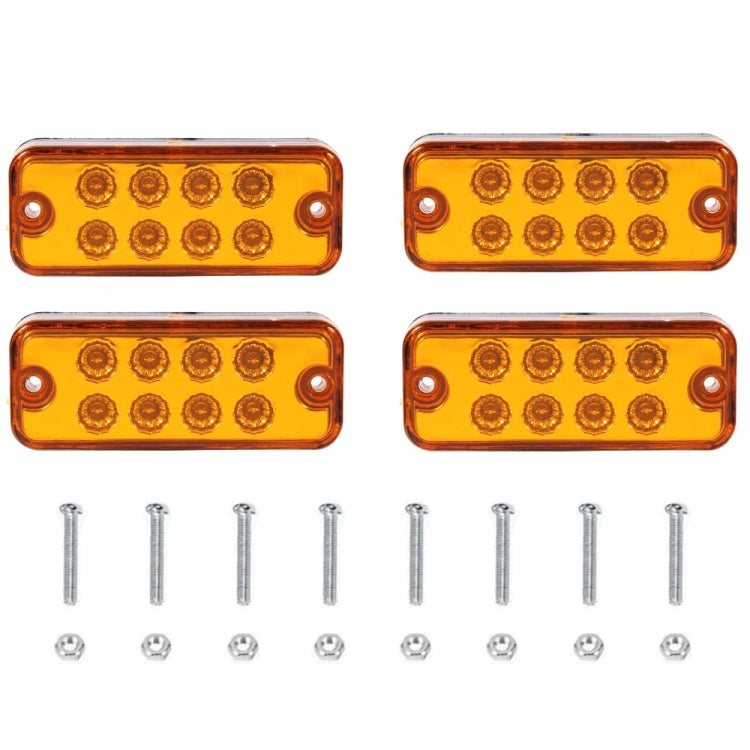 4 PCS 10-30V 8LED Car Tail Light Side Lamp (Yellow Light)