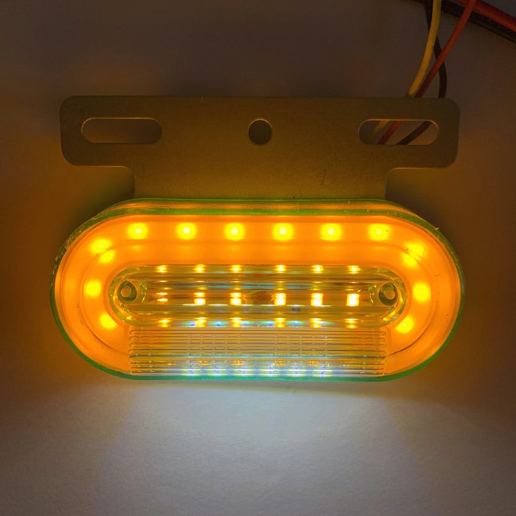 2 PCS 12V 12LED Car Oval Side Lamp(Yellow Light)