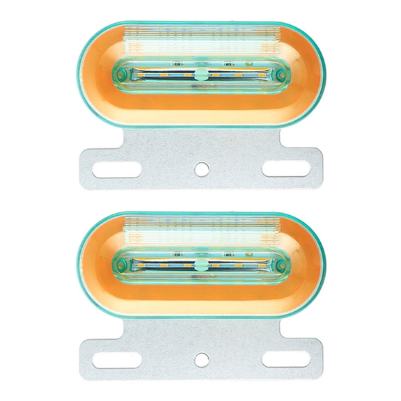 2 PCS 12V 12LED Car Oval Side Lamp(Yellow Light)