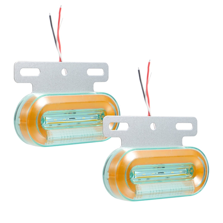 2 PCS 12V 12LED Car Oval Side Lamp(White Light)