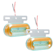 2 PCS 12V 12LED Car Oval Side Lamp(White Light)