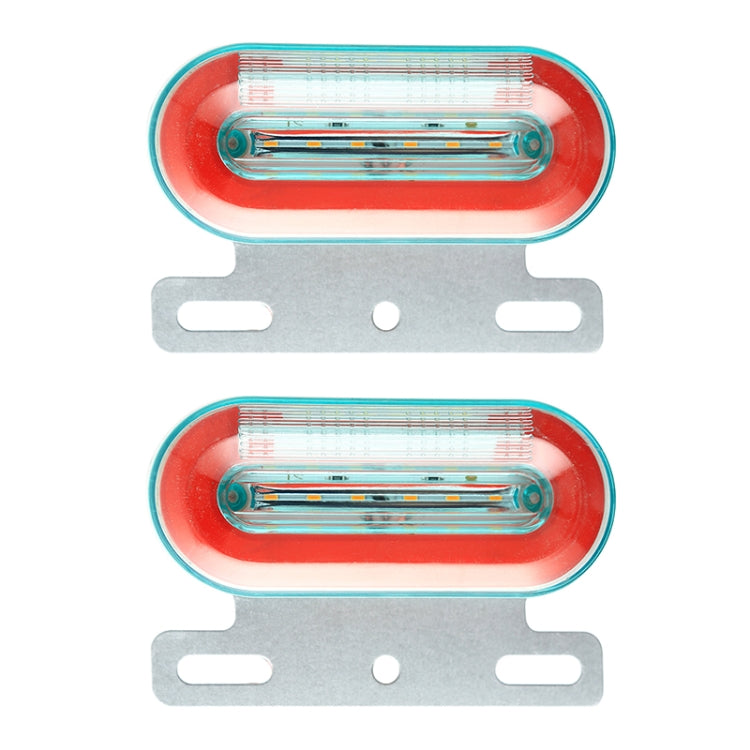 2 PCS 24V 12LED Car Oval Side Lamp (Red Light)