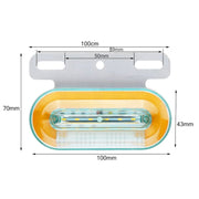 2 PCS 24V 12LED Car Oval Side Lamp (Red Light)