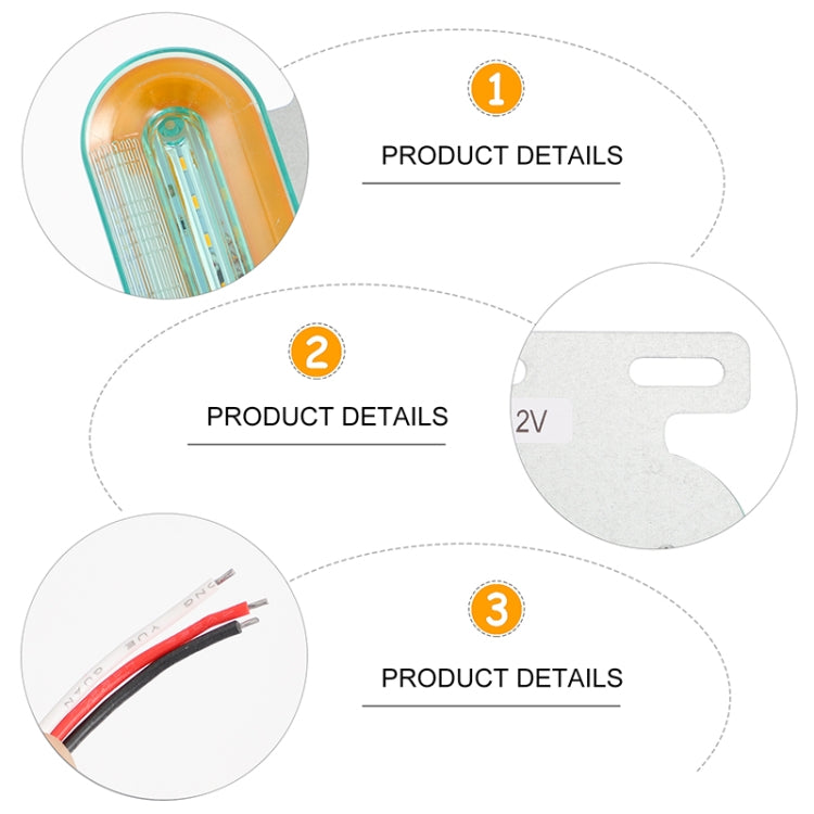 2 PCS 24V 12LED Car Oval Side Lamp (Yellow Light)