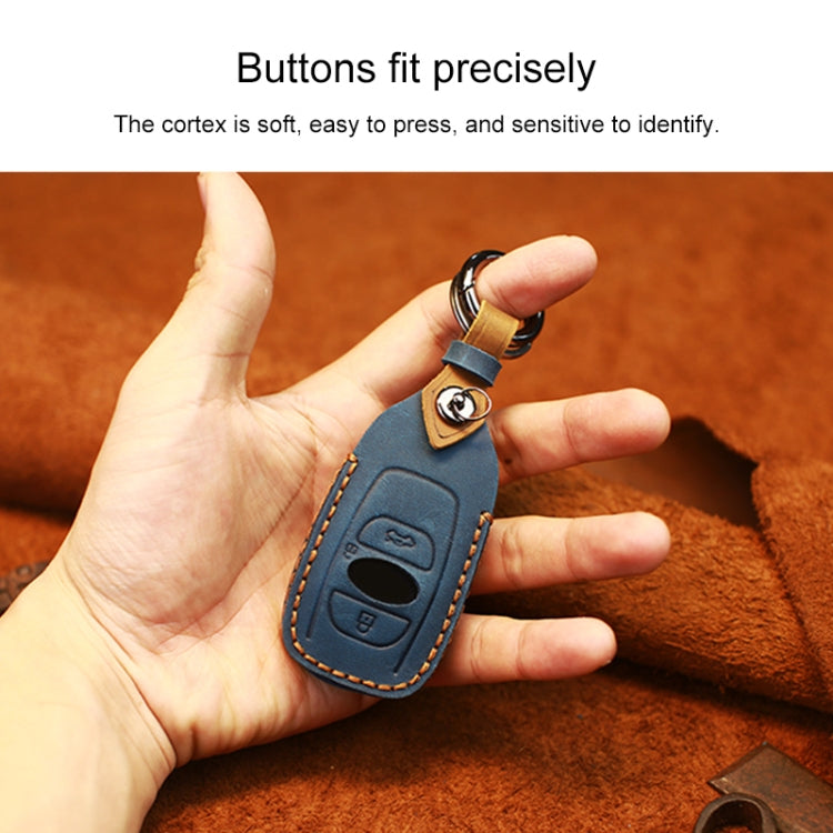 For Subaru Car Cowhide Leather Key Protective Cover Key Case (Red)