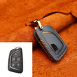 For Cadillac New Style Car Cowhide Leather Key Protective Cover Key Case (Blue) - Car Key Cases by PMC TechLife | Online Shopping South Africa | PMC TechLife | Buy Now Pay Later Mobicred