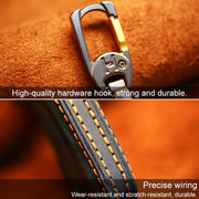 For Cadillac New Style Car Cowhide Leather Key Protective Cover Key Case (Blue)