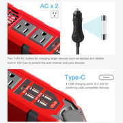 12V to 110V 200W Car Correction Sine Wave Inverter, US Plug