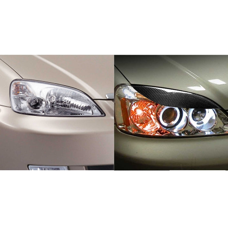 2 PCS / Set Carbon Fiber Car Lamp Eyebrow Decorative Sticker for Honda Civic 2001-2003, Drop Glue Version