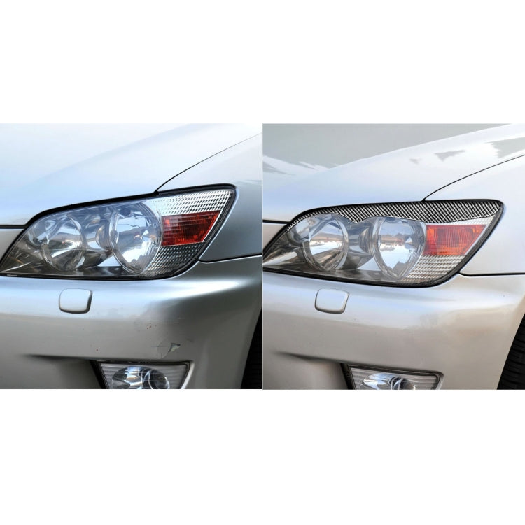 2 PCS / Set Carbon Fiber Car Lamp Eyebrow Decorative Sticker for Lexus IS200 1998-2005, Drop Glue Version