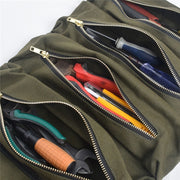 Car Auto Multi-function Canvas Storage Bag Portable Tool Bag Hanging Pocket Bag (Black)