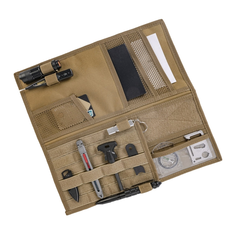 Car Sun Visor Storage Bag Glasses Frame Bill Clip (Khaki)