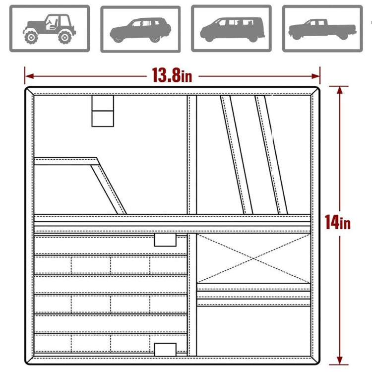 Car Sun Visor Storage Bag Glasses Frame Bill Clip (Khaki)