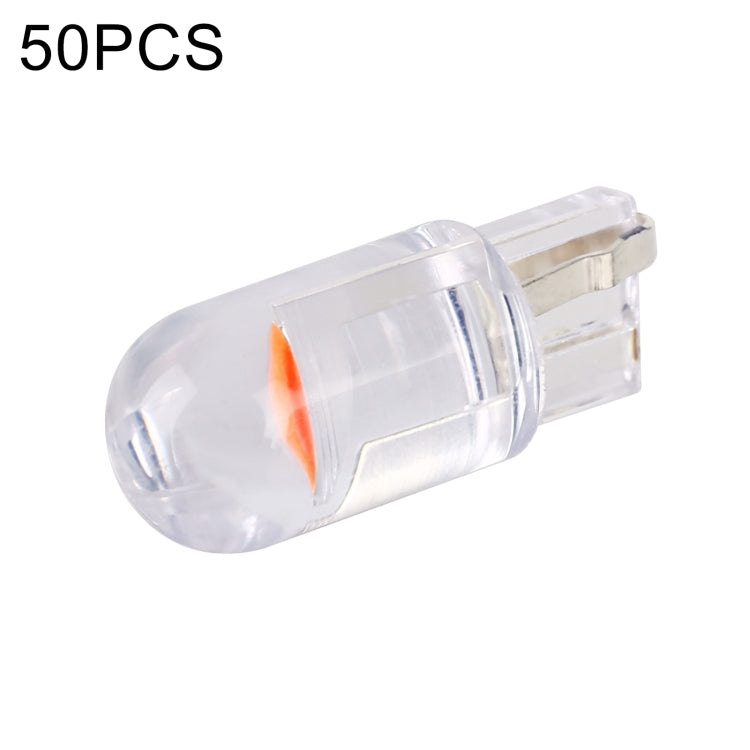 50pcs T10 DC24V / 0.36W / 0.03A Car Clearance Light COB Lamp Beads (Pink Light)