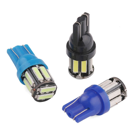 10pcs T10 DC12V / 0.96W / 0.08A Car Clearance Light 10LEDs SMD-7020 Lamp Beads (Blue Light)