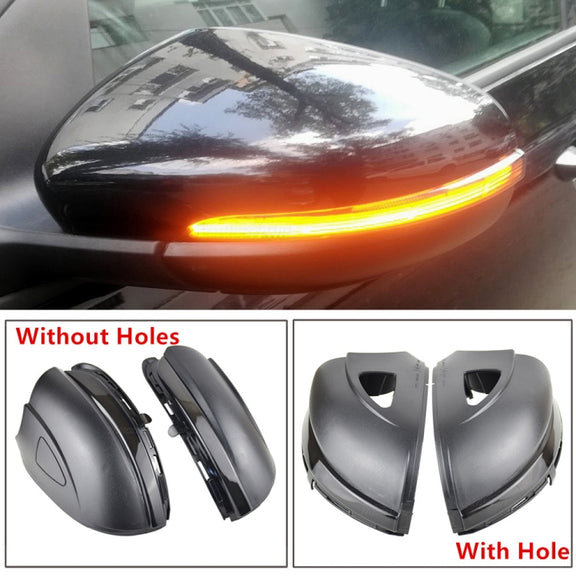1 Pair For Volkswagen Golf 6 MK6 Car Dynamic LED Turn Signal Light Rearview Mirror Flasher Water Blinker, without Hole