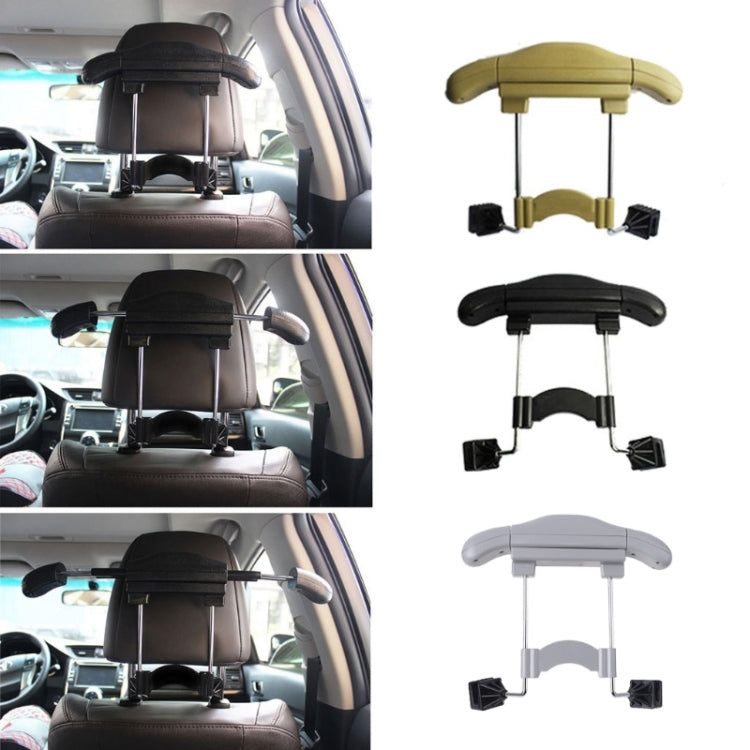 Car Faux Leather Retractable Coat Hanger (Beige)