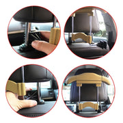 Car Faux Leather Retractable Coat Hanger (Beige)