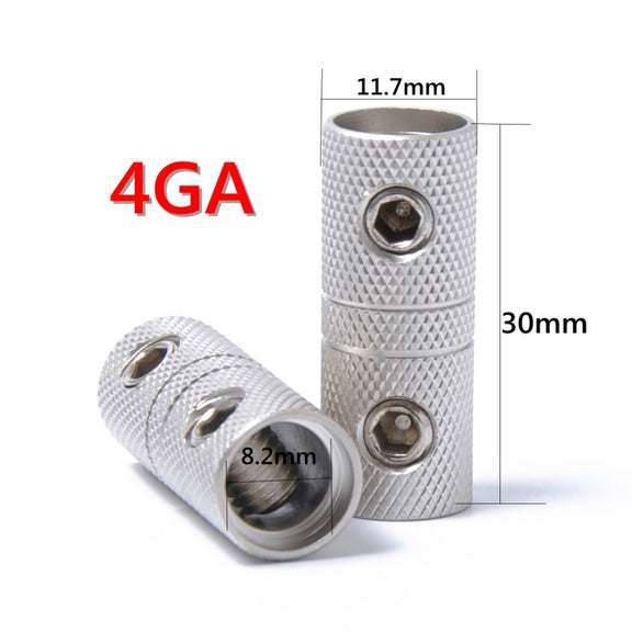 2 PCS Wire Coupler Terminal Butt Connector 4GA AWG Gauge Joiner Barrel Set Screw