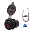 Universal Car Dual Port USB Charger Power Outlet Adapter 3.1A 5V IP66 with LED Digital Voltmeter + 60cm Cable(Red Light) - DIY Modified Charger by PMC TechLife | Online Shopping South Africa | PMC TechLife | Buy Now Pay Later Mobicred