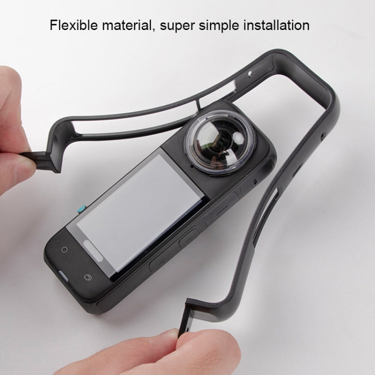 For Insta360 X4  PC Plastic Protective Frame with Adapter Mount & Screw (Black)