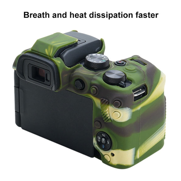 For Canon EOS R10 Soft Silicone Protective Case (Camouflage)