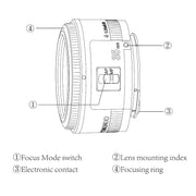 YONGNUO YN35MM F2C 1:2 AF/MF Wide-Angle Fixed/Prime Auto Focus Lens for Canon EOS EF Lens (Black)