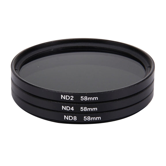 JUNESTAR Proffesional 58mm Lens Filter ND Filter Kits (ND2 + ND4 + ND8) for GoPro & Xiaomi Xiaoyi Yi & SJCAM Sport Action Camera