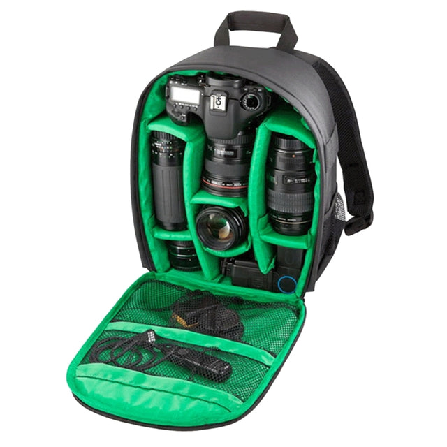 INDEPMAN DL-B013 Portable Water-resistant Scratch-proof Outdoor Sports Backpack Camera Bag Phone Tablet Bag for GoPro, SJCAM, Nikon, Canon, Xiaomi Xiaoyi YI, iPad, Apple, Samsung, Huawei, Size: 26.5 * 12.5 * 33 cm(Green)