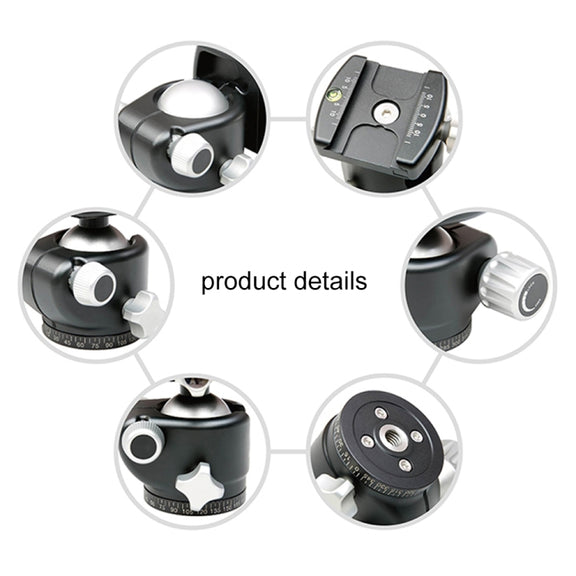 FITTEST X4 Low Center of Gravity High Locking Force Panoramic Ball Head with Quick Release Plate for DSLR & Digital Cameras, Load Max 10kg(Red)