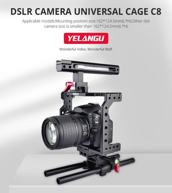YELANGU C8 YLG0910 Handle Video Camera Cage Stabilizer(Black)