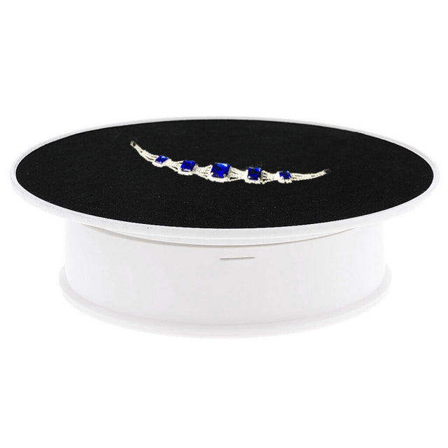 20cm 360 Degree Electric Rotating Turntable Display Stand Photography Video Shooting Props Turntable, Load 1.5kg, Powered by Battery & USB(White + Black)