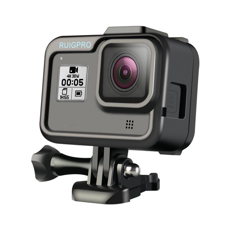 RUIGPRO for GoPro HERO8 Black Standard Border PC ABS Frame Mount Protective Case(Black)