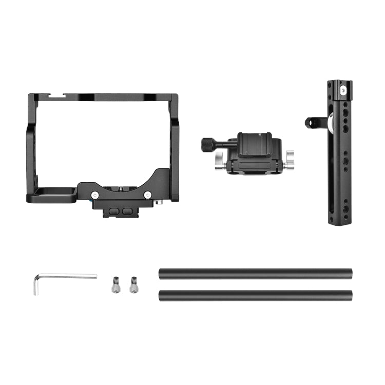 YELANGU C15 YLG0711A Video Camera Cage Stabilizer with Handle & Rail Rod for Nikon Z6 / Z7(Black)