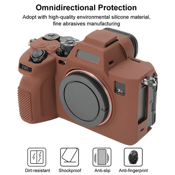 For Sony ILCE-7RM5 / Alpha 7R V Soft Silicone Protective Case (Coffee)