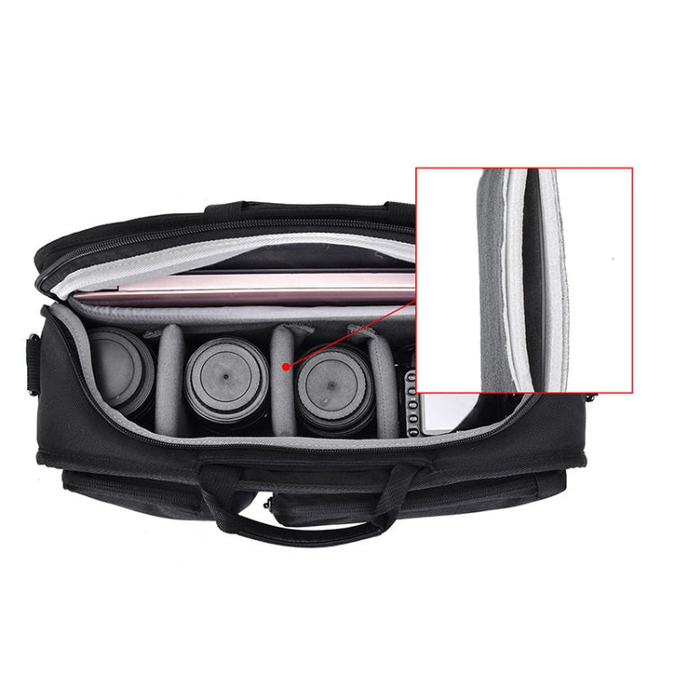 CADEN D28 Portable Multifunctional Single and Double Shoulder Camera Bag With Strap(Black)
