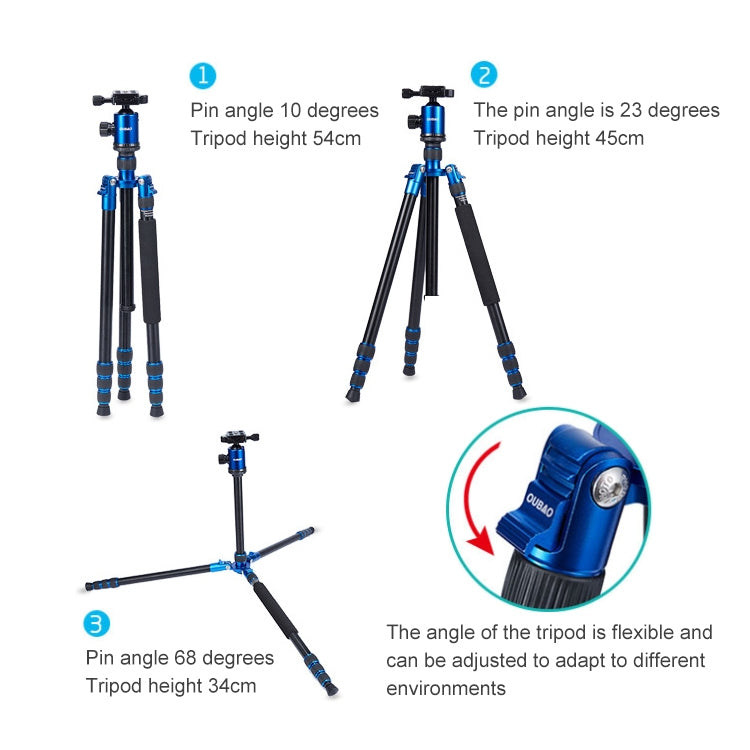 TRIOPO Oubao A-688 Adjustable Portable  Aluminum Alloy Tripod with Ball Head for SLR Camera