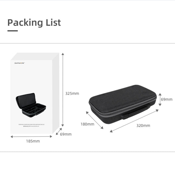 Sunnylife IST-B193 Storage Bag Case Handbag for Insta360 ONE X2 / X(Black)