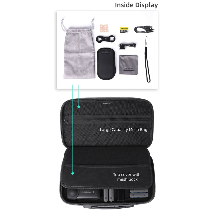 Sunnylife IST-B193 Storage Bag Case Handbag for Insta360 ONE X2 / X(Black)