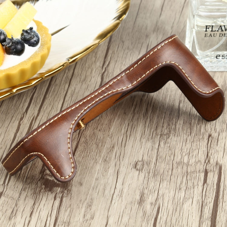 1/4 inch Thread PU Leather Camera Half Case Base for Canon EOS 77D / 800D(Coffee)