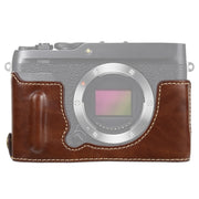 1/4 inch Thread PU Leather Camera Half Case Base for FUJIFILM XE4 (Coffee)