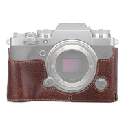 1/4 inch Thread Litchi Texture PU Leather Camera Half Case Base for FUJIFILM X-T4 (Coffee)