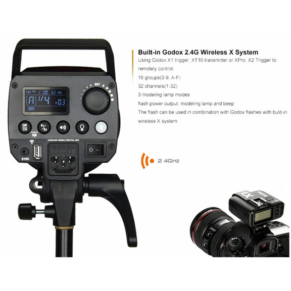 Godox MS300 Studio Flash Light 300Ws Bowens Mount Studio Speedlight with Cover(AU Plug)