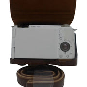 Full Body Camera PU Leather Case Bag for Sony ZV-E10(Coffee)