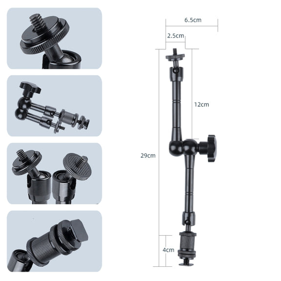 11 inch Adjustable Friction Articulating Magic Arm + Large Claws Clips